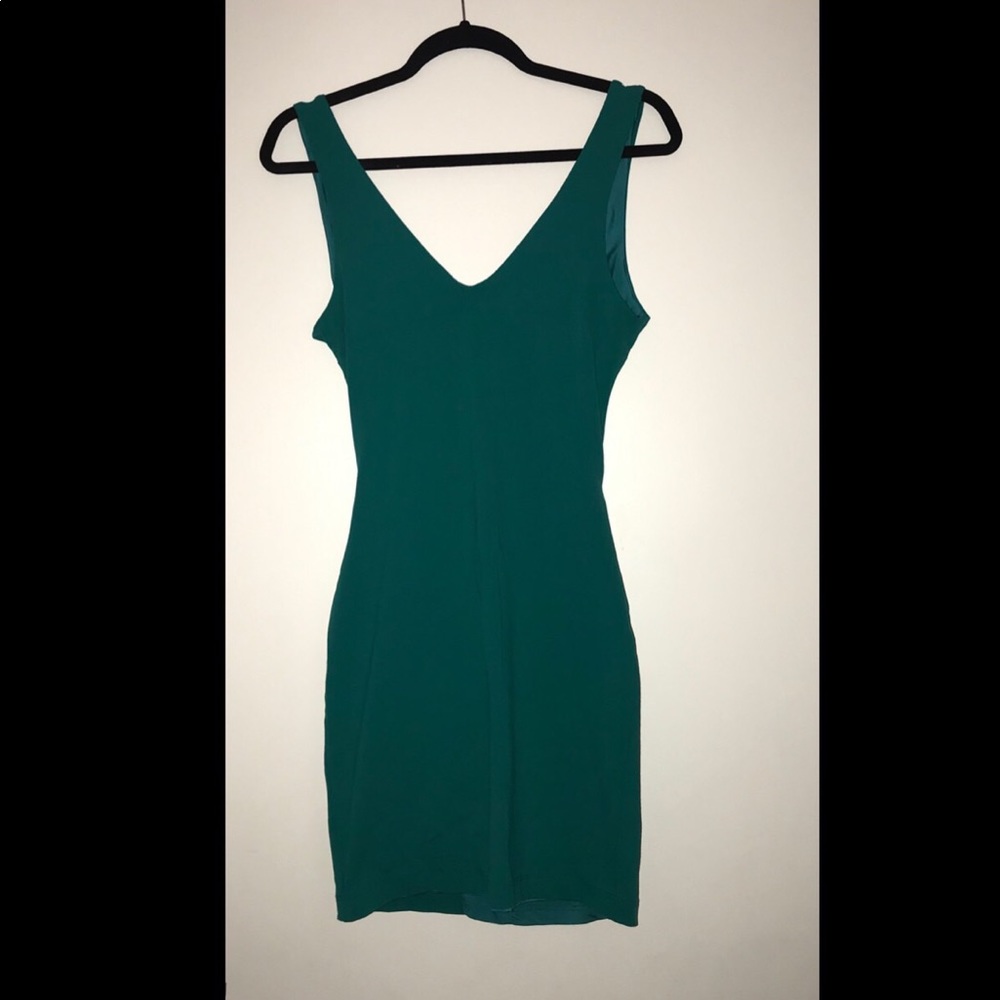BEBE turquoise cut out dress